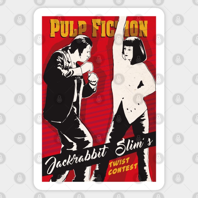 Pulp Fiction twist dance art print Sticker by 2ToastDesign